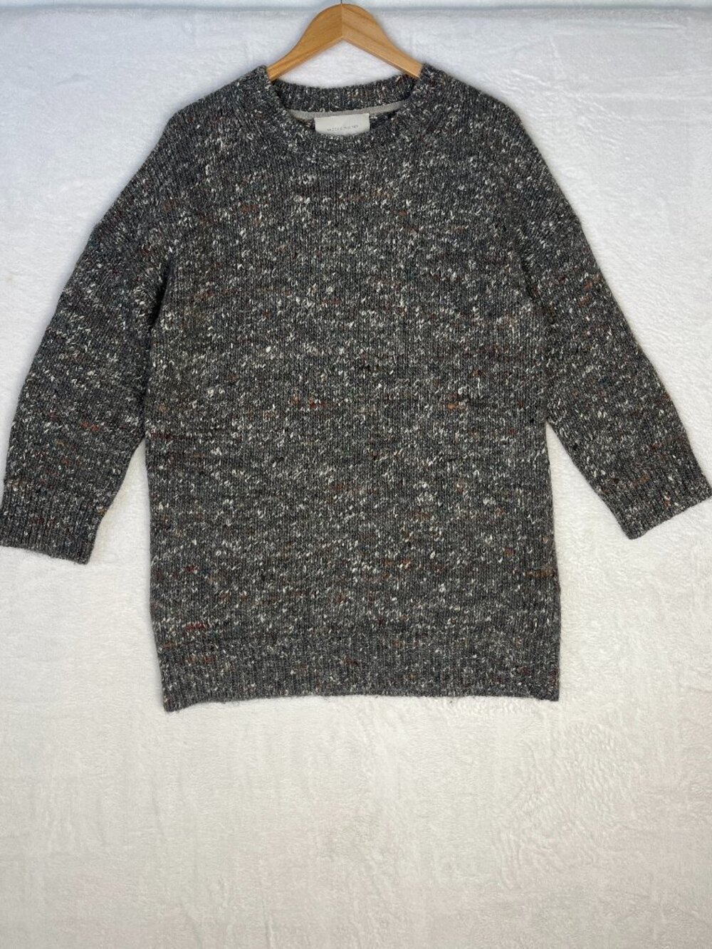 Brochu Walker Women's Speckle Gray sz S Merino Wool/Alpaca/Silk Chunky Sweater